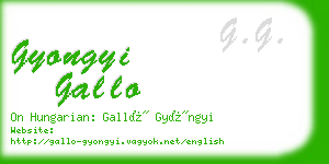 gyongyi gallo business card